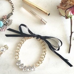 Jewelry - Cute crystal necklace with black ribbon Jewelry - Cute crystal necklace with black ribbon